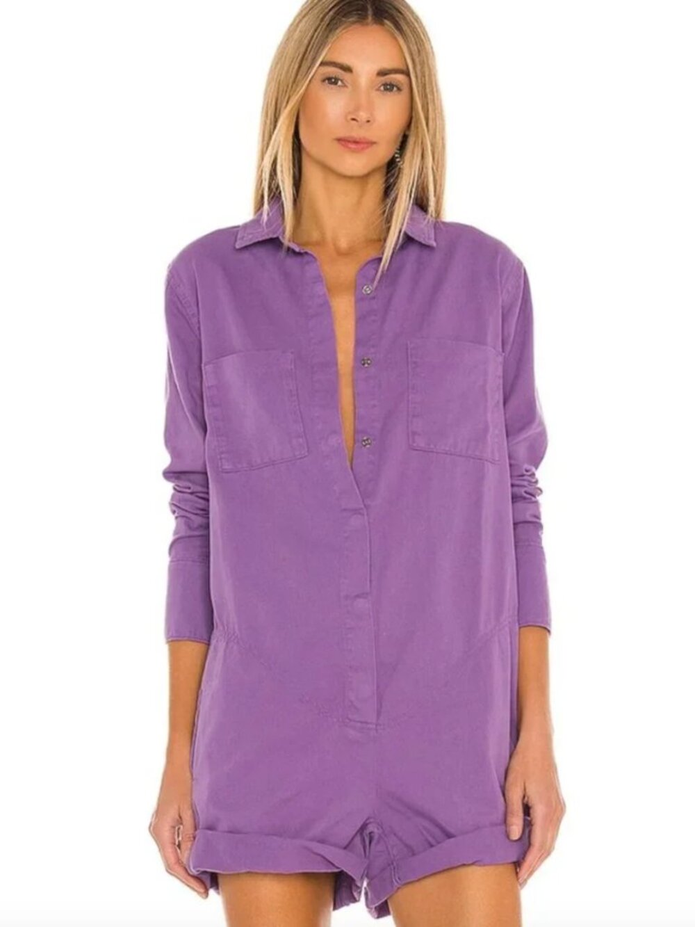 ONE TEASPOON Purple Jumpsuit Prophecy Purple Dove Romper Shorts Boiler Suit XS